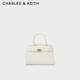 CHARLES&KEITH金屬扣帶飾手提包單肩包凱莉包包生日禮物七夕禮物CK2-50160102