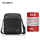 新秀丽（Samsonite）斜挎包精品男士单肩包牛皮革挎包时尚男包休闲实用TN5*09004黑色