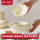 松發瓷器奶油風碗盤餐具碗碟套裝陶瓷釉下彩碗具米飯碗家用面碗湯碗曼彩 麥青色套裝-1人食[6件套帶湯碗]