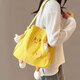 叕二叕芝士帆布包女學(xué)生斜挎單肩包女神節手提袋外出手提包可愛(ài)兒童包包 大號（單肩）