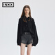 英克斯（inxx）APYD 立體復古毛邊襯衣寬松休閑翻領(lǐng)襯衫上衣情侶裝男女同款 黑色 M