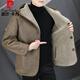 皮爾卡丹（pierre cardin）連帽皮草顆粒羊羔絨復(fù)合皮毛一體外套男士加厚兩面穿仿羊剪絨皮衣 駝色(兩面穿) 3XL 150-170斤