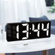 光陰的故事簡(jiǎn)約大屏LED電子鬧鐘學(xué)生老人臥室靜音時(shí)鐘表多功能床頭臺式座鐘 長(cháng)方形黑殼黑面白燈【16×6cm】 外接電源/干電池