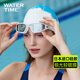 WATERTIME/水川 泳鏡近視男女士防霧游泳眼鏡泳帽專(zhuān)業(yè)高清大框防水游泳裝備 冰島極光（可配近視） 平光