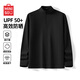 名創(chuàng  )優(yōu)品（MINISO）2025春季新款速干T恤男半拉鏈立領(lǐng)長(cháng)袖男生防曬運動(dòng)訓練騎行服潮 黑色(純色) L /175(抗菌易去污)