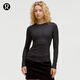 lululemon丨Hold Tight 女士緊身剪裁長(cháng)袖 T 恤 *閃光 LW3IA4S 黑/銀 S /6