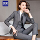 羅蒙職業(yè)西裝套裝女秋季新款韓版氣質(zhì)長(cháng)袖修身商務(wù)干練正裝西服工作服 灰色西裝+襯衫+褲子 S