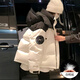 FENGEYA香港潮牌短款輕暖女款羽絨服女裝2025新款冬款衣服派克服女士外套 白色 S（90-135斤）