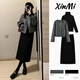 韓璐嬌（hanlujiao）小香風(fēng)秋冬連衣裙套裝女2024新款女裝法式搭配短款外套打底衫裙子 外套+打底衫+半身裙 M