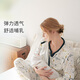 nest designs孕產(chǎn)婦月子服女士雙層紗布休閑哺乳衣家居服套裝 長(cháng)袖長(cháng)褲睡衣 初雪-紗布前片可掀款 S碼（建議身高160-165cm）