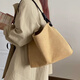 天丂韓版托特包女復(fù)古絨面撞色單肩包學(xué)院風(fēng)秋冬大容量通勤手提斜跨包 復(fù)古毛絨單肩包【淺棕色】