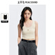 太平鳥(niǎo)時(shí)髦針織線背心曲珠紗2024秋裝新款吊帶上衣女U領(lǐng)修身內(nèi)搭 米白 L