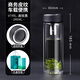 萬(wàn)象（WANXIANG） 玻璃茶杯男雙層商務(wù)耐熱泡茶杯帶蓋帶過(guò)濾網(wǎng)透明直身杯便攜加厚 V19RL-黑色 290ml 1只