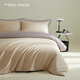MIDO HOUSE【限購一件】銘都純棉床上四件套100%全棉單雙人床單三./四件套 【60支全棉A類(lèi)】奶茶粉配迷霧灰/紫 1.5m 床單款 （被套200*230cm）
