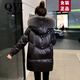 QVI高端品牌羽絨服女短款2025冬季新款韓版白鴨絨小個(gè)子加厚保暖外套 黑色【真狐貍大毛領(lǐng)】 XL 【120-140斤】