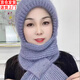 笙格兒新款帽子女加絨加厚圍巾一體風(fēng)雪帽秋冬季松鼠絨毛線(xiàn)帽保暖網(wǎng)紅帽 灰色