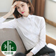 EAEOVNI竹纖維長袖襯衫女職業(yè)正裝免燙韓版修身百搭工作服上班白襯衣抗皺 白色【方-領(lǐng)】 38