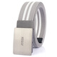 吉思若合金按壓扣帆布腰帶可剪褲帶休閑學(xué)生作訓牛仔褲黑色男士編織皮帶 銀扣-灰間白 120cm 長(cháng)度可剪