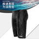 羽克泳褲男五分鯊魚(yú)皮防水速干泡溫泉大碼泳帽泳鏡男士游泳套裝備 黑色五分褲 2XL （建議體重115—135斤）