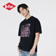 LEE COOPER/李庫珀 短袖男純棉夏季2025年新款百搭高街T恤情侶款 黑色 XL 【建議65-75kg左右】