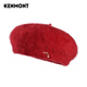 卡蒙（Kenmont）貝雷帽冬季兔毛帽子女可愛文藝毛絨帽子畫家帽時尚蓓蕾帽日系9306 草莓紅 均碼 可調(diào)節(jié)(57.5cm)
