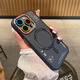 秒揚 磨砂半透明高級iPhone15手機殼蘋果14promax磁吸無線充電13pro防摔保護12全包 潮牌殼【磁吸】半透磨砂黑+夜光彩色鏡頭膜 iPhone 16promax
