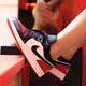 耐克（NIKE）air jordan 1 Low耐克男鞋女鞋冬季新款aj1低幫板鞋運(yùn)動(dòng)籃球鞋 553558-161/553560-161黑紅腳趾 39 【GS】