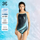 天姿TNZI女士款連體三角交叉露背抗氯速干顯瘦專(zhuān)業(yè)競速游泳館游泳裝 翠綠【高彈面料 抗菌內檔】 M