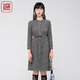 漁漁牌女裝連衣裙2024新款女春秋燈芯絨碎印花純棉全棉裙子FGGA0092 灰綠 XXL
