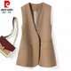 皮爾卡丹（pierre cardin）24年新款【有里布】西裝馬甲外套女春秋韓版寬松無(wú)袖外穿背心馬甲 卡其色 【有里布】 M 【建議105斤以?xún)取? title=