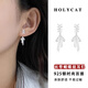 Holycat懷里貓925銀絲帶蝴蝶結耳釘女耳環(huán)輕奢高級感耳飾品生日禮物送女友閨蜜 絲帶蝴蝶結耳釘【一對】