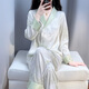 TFZF高端真絲睡衣女春秋長袖夏季送媽媽生日禮物桑蠶絲家居服禮盒套裝 綠野尋蹤 商柜品質(zhì) L