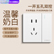 國際電工86型裝飾插座面板白色開關(guān)插座擋板暗裝一開單控五孔電源插座多孔 一開雙控帶五孔