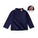 棉大班（MIANDABAN）兒童打底衫男童半高領(lǐng)秋冬款寶寶內搭上衣女童秋衣嬰兒T恤打底衣 深藍 110CM