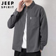 JEEP SPIRIT吉普襯衫男長袖休閑外套男裝春秋季襯衣男士純棉潮流衣服 