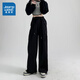 真維斯（Jeanswest）工裝褲女夏季新款 女士抽繩束腳休閑褲百搭潮流長褲LY 黑色8010 XL 170/76A