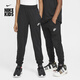 耐克（NIKE）官方男女童CLUB大童針織長(zhǎng)褲夏季運(yùn)動(dòng)褲拼接刺繡FZ5509 010黑/黑/白 160 XL
