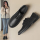 ZHR樂(lè )福鞋女經(jīng)典舒適平底小皮鞋女氣質(zhì)通勤風(fēng)兩穿女鞋 BT76 黑色 38 