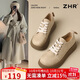 ZHR勃肯鞋女春秋摩登氣質(zhì)復古皮鞋女厚底百搭樂(lè )福休閑鞋JF131杏色37