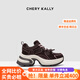 CHERY KALLY【城市探險】氣質(zhì)厚底老爹鞋女士2025新款春夏真皮休閑增高鞋子 咖啡色 37
