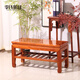 李氏明株紅木家具 非洲花梨（學(xué)名刺猬紫檀） 家用雙層換鞋凳長(cháng)方矮凳鞋架小鞋柜長(cháng)條凳 面板長(cháng) 80 面板寬 32 整體高 40