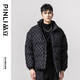 品立（PINLI）羽絨服男款冬季男裝潮牌帥氣立領(lǐng)華夫格短款鴨絨男士面包服外套 黑色 XL