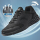 安踏男鞋運動(dòng)鞋超輕軟底透氣黑白減震防滑網(wǎng)面皮面防水跑步鞋 【銷(xiāo)售TOP-皮網(wǎng)】黑-11 42