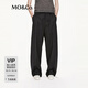 MO&Co.【C+系列】西褲2025秋新品含綿羊毛條紋中腰闊腿褲M(mǎn)BE3PAT007 灰白條色 XS /155