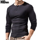 續點(diǎn)螺紋棉亨利衫男長(cháng)袖t恤男純色美式復古休閑健身緊身修身打底衫男 黑色 L 碼112-130斤左右修身版型