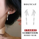 Holycat懷里貓s925銀竹節(jié)耳釘女氣質(zhì)高級感中國風(fēng)耳環(huán)小眾耳墜生日禮物送女友 925銀竹節(jié)風(fēng)鈴耳釘【一對】