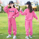 藍貝妮女童衛(wèi)衣套裝春秋2025新款兒童秋裝洋氣女孩衣服中大童女裝運動服 玫紅色 120 碼建議身高110CM