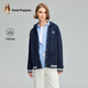 Hush Puppies【懶人系列】暇步士女裝冬新款美式休閑學(xué)院減齡加絨連帽外套 196深藍 XL