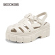 斯凱奇（Skechers）涼鞋女士秋季2025新款厚底羅馬鞋包頭高跟休閑涼拖鞋111617