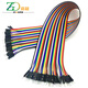 資冠 40P銅芯杜邦線(xiàn)彩色排線(xiàn)連接線(xiàn)工業(yè)PCB跳線(xiàn) 公對公 40CM